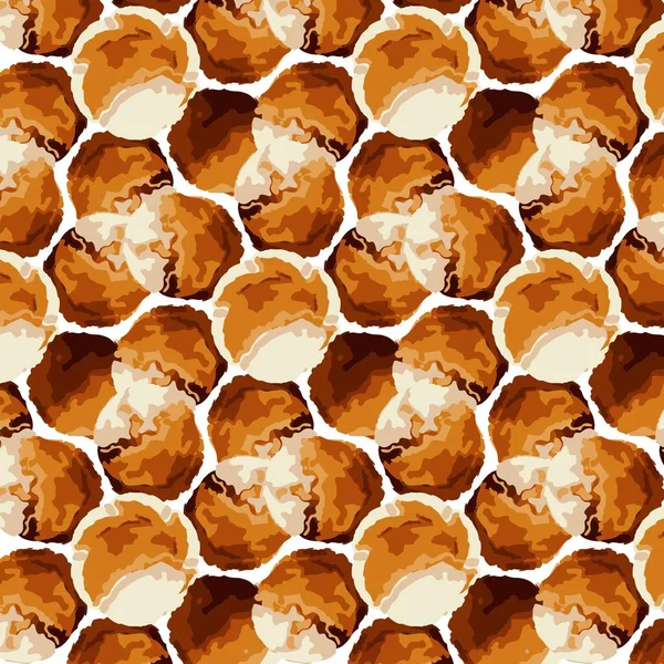 Abstract pattern of warm gold color with honey beeswax. Bee honey pattern with sweet circles. — 스톡 벡터