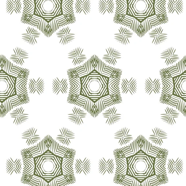 Natal padrão decorativo de flocos de neve verdes — Vetor de Stock