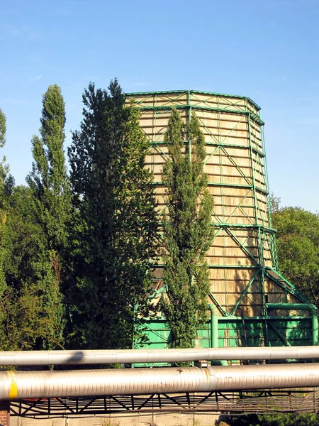 Wooden cooling tower — Stock Photo, Image