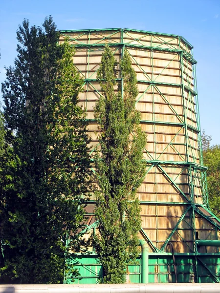 Wooden cooling tower — Stock Photo, Image