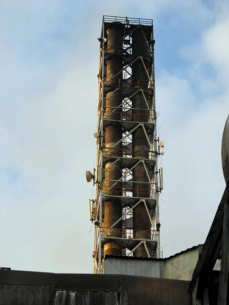 Triple metal chimney — Stock Photo, Image