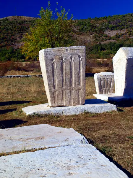 Antiche lapidi, cimitero Stolac, Bosnia-Erzegovina — Foto Stock