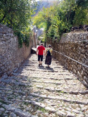 Charming narrow passages in small towns in the Balkans clipart