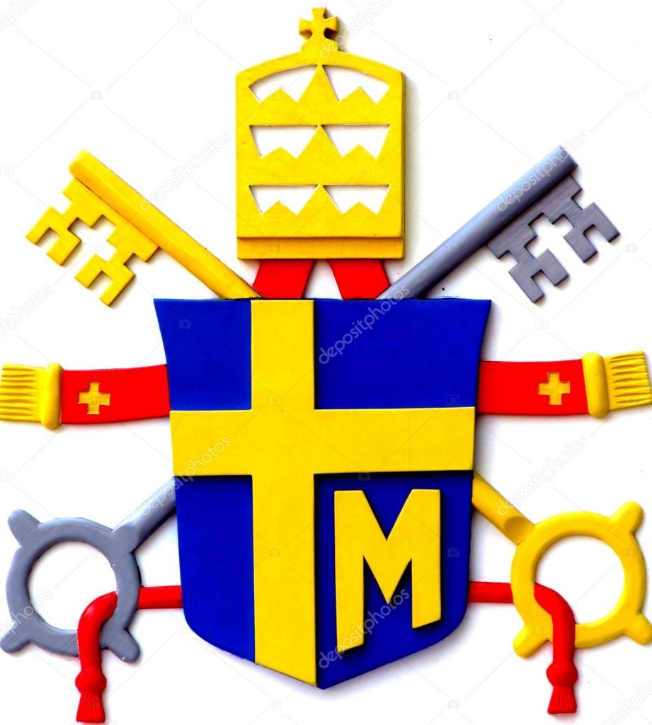 coat of arms of the Polish Pope Paul II placed the reconstructio
