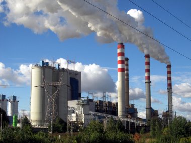 Brown-kömür santralı baca giving büyük miktarlarda ile