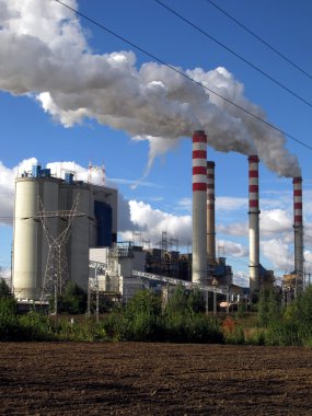Brown-kömür santralı baca giving büyük miktarlarda ile