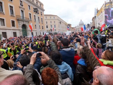 ROME, VATICAN - April 27, 2014: St. Peter's Square, a celebratio clipart