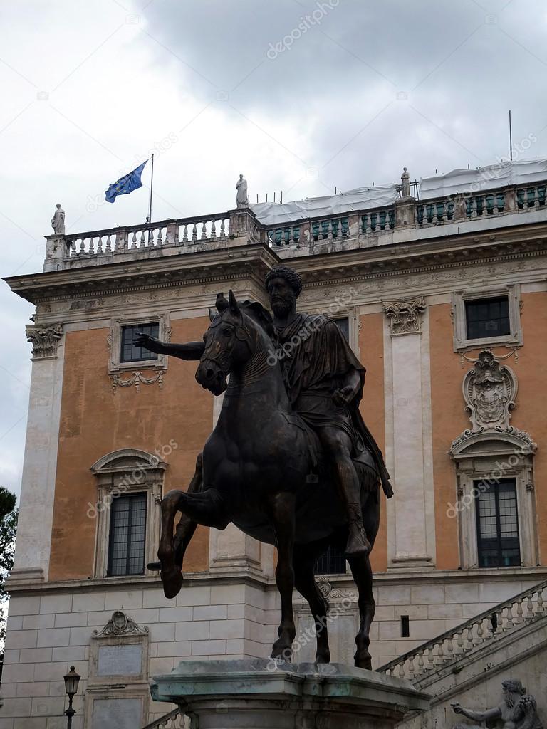 Statue of the emperor Marco Aurelio at the Capitoline Hill in Ro
