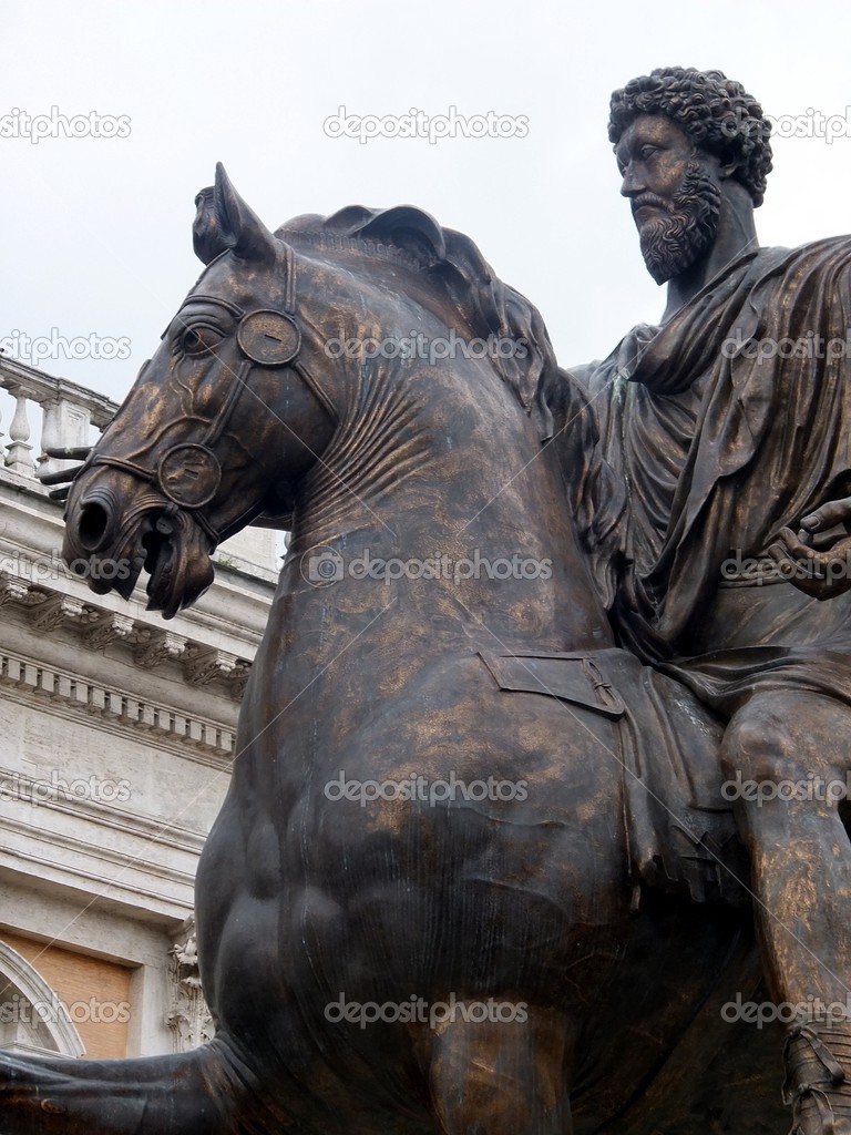 Statue of the emperor Marco Aurelio at the Capitoline Hill in Ro
