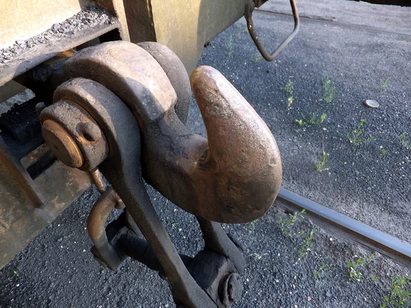 Big hook as part of connection with each wagon — Stock Photo, Image