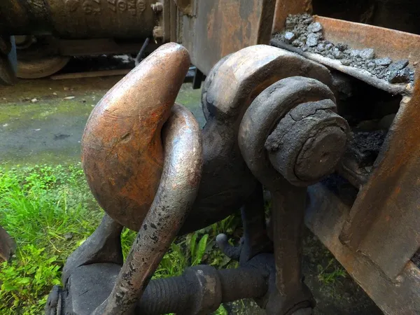 Gancho grande como parte de la conexión con cada vagón —  Fotos de Stock