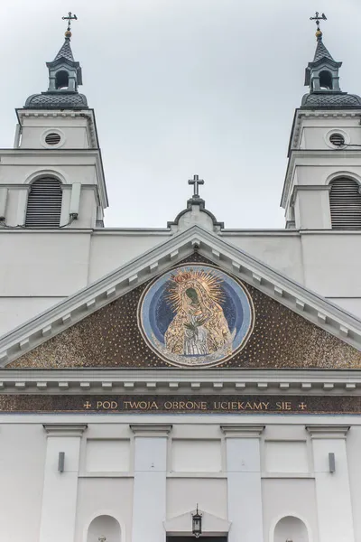 Gevel Van Sint Antoniuskerk Sokolka Polen Deze Kerk Vond Een — Stockfoto