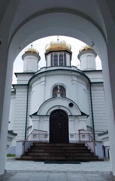 Fragment Van Gevel Van Kerk Alexander Nevski Orthodoxe Parochiekerk Sokolka — Stockfoto