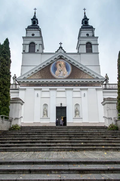 Igreja Santo Antônio Sokolka Polônia Lugar Milagre Eucarístico Tempo Nublado — Fotografia de Stock