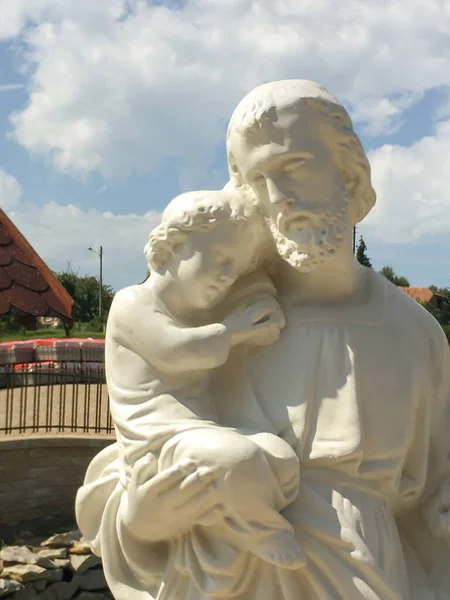 Figure Saint Joseph Avec Jésus Devant Sanctuaire Sainte Croix Rekszowice — Photo