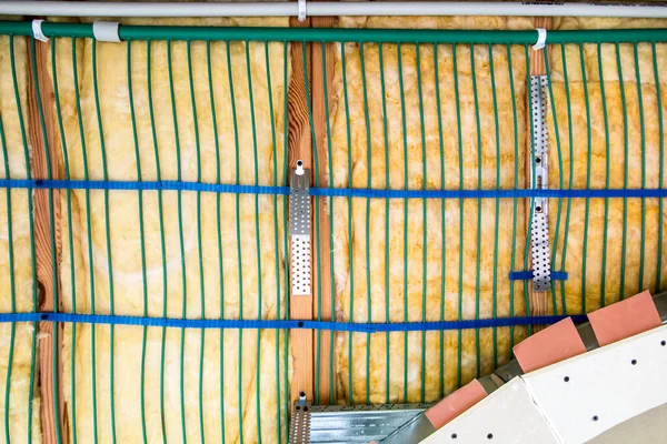 Capillary Heating House Frame Technology Capillary Mats Mdf Boards Prepared — Stock Photo, Image