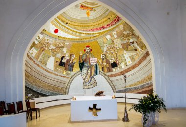 Czestochowa, Polonya, 8 Nisan 2018: Mozaik kutsal rahmet Pallottine rahipler, İlahi rahmet Vadisi'nde