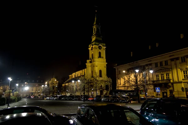 Das Rathaus Kalisz Polen Bei Nacht Das Neoklassische Rathaus Kalisz — Stockfoto