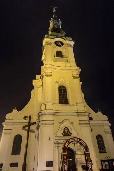 Das Rathaus Kalisz Polen Bei Nacht Das Neoklassische Rathaus Kalisz — Stockfoto