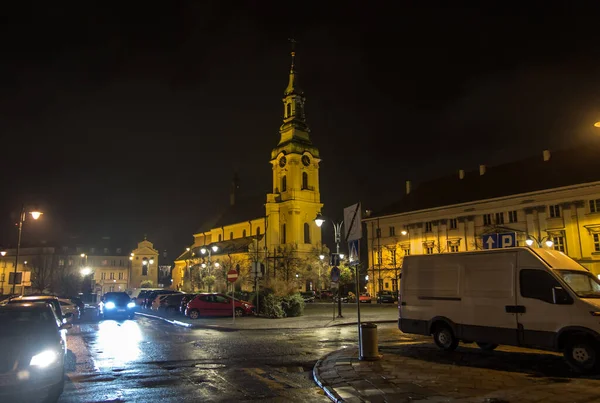 Nationalheiligtum Des Heiligen Josef Stiftsbasilika Mariä Himmelfahrt Kalisz Blick Von — Stockfoto