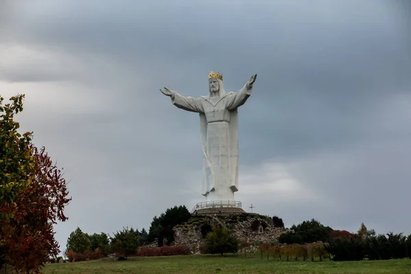 Grande Figure Christ Roi Dans Monde Situé Swiebodzin Pologne — Photo