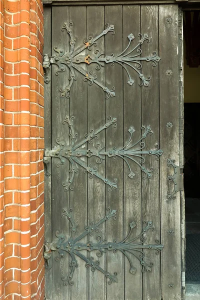 Decorative Hinges Fittings Old Doors Cathedral Buildings Pelplin Poland — Stockfoto