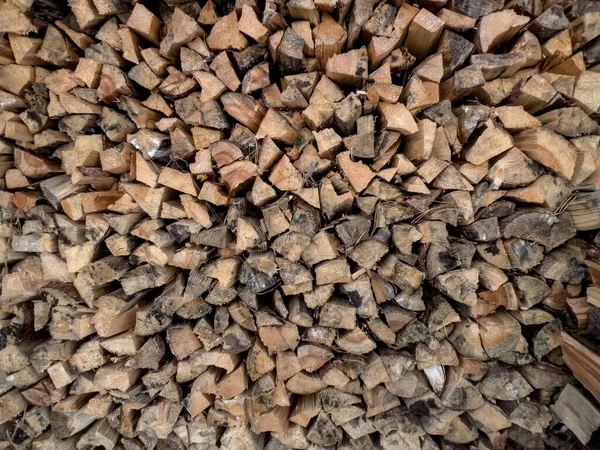 Firewood Cut Split Pieces Stacked Background — Zdjęcie stockowe