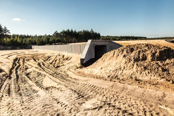 Otobanı Polonya Yapımı Için Toprak Işleri — Stok fotoğraf