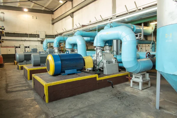 Varias Bombas Agua Con Grandes Motores Eléctricos — Foto de Stock