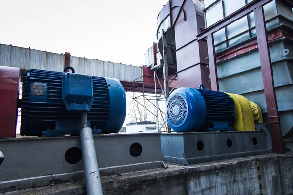 Motores Eléctricos Grandes Utilizados Para Accionar Escape Del Ventilador —  Fotos de Stock