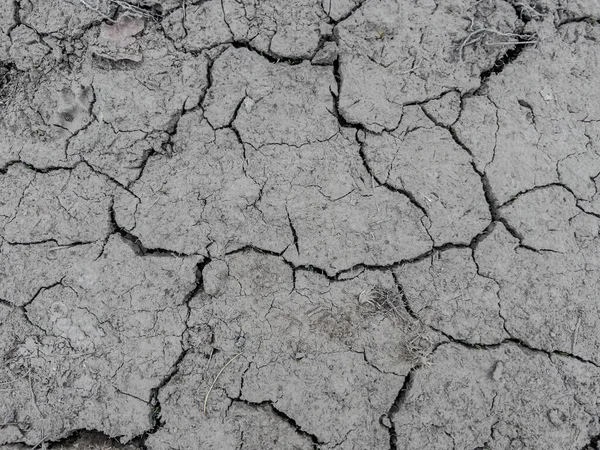 Toprağın Çamurlu Yüzeyinin Bir Parçası Arka Plan Olarak Kuraklıkla Çatladı — Stok fotoğraf