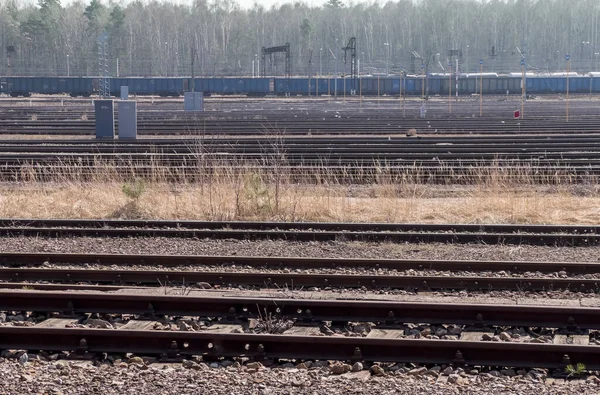 Fragmento Infraestructura Ferroviaria Tarnowskie Gory Una Ciudad Norte Alta Silesia —  Fotos de Stock