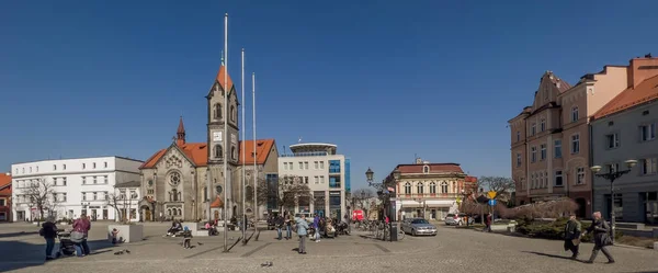 Tarnowskie Gory Πολωνία Μαρτίου 2022 Πλατεία Της Πόλης Μια Ορατή — Φωτογραφία Αρχείου