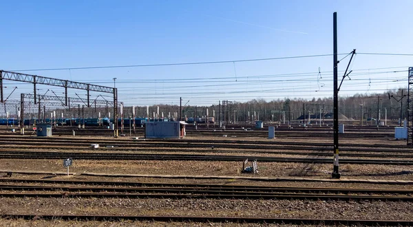 Fragmento Infraestrutura Ferroviária Tarnowskie Gory Uma Cidade Norte Alta Silésia — Fotografia de Stock