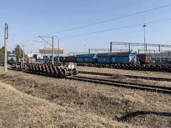 Een Fragment Van Spoorweginfrastructuur Tarnowskie Gory Een Stad Het Noorden — Stockfoto