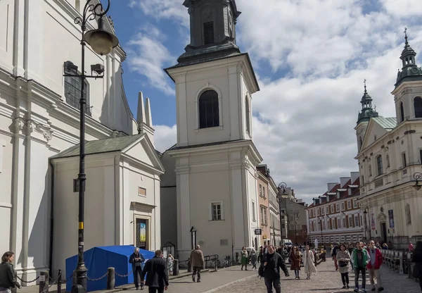 Varsovia Polonia Abril 2022 Fachada Iglesia San Jacinto Ubicada Ciudad —  Fotos de Stock