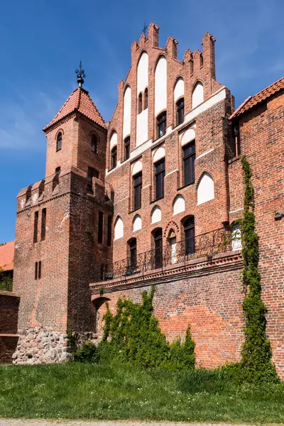 Pohled Gotické Cihlové Obranné Zdi Historickém Centru Města Torun Polsko — Stock fotografie