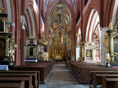 Torun, Polonya, 10 Mayıs 2022: Kutsanmış Bakire Meryem 'in Mabedi, Yeni Evanjelizasyon Yıldızı ve Polonya' nın Torun kentinde II.