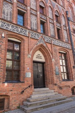 Nicholas Kopernik Evi (15. yüzyıl). Torun, Polonya. Lehçe metin - Nicholas Kopernik Evi