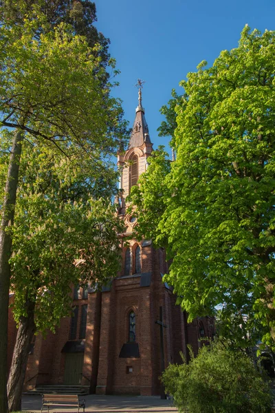 Vista Exterior Iglesia Iglesia Colegiata San Pedro Pablo Ciechocinek Polonia —  Fotos de Stock