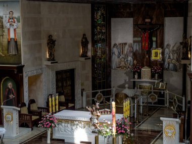 Torun, Polonya, 10 Mayıs 2022: Kutsanmış Bakire Meryem 'in Mabedi, Yeni Evanjelizasyon Yıldızı ve Polonya' nın Torun kentinde II.