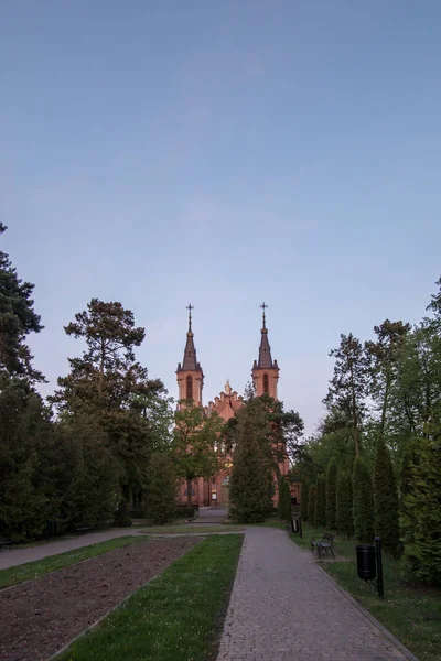 Vista Exterior Igreja Igreja Colegiada São Pedro Paulo Ciechocinek Polônia — Fotografia de Stock