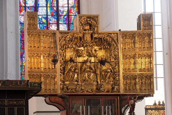 Gdansk Poland May 2022 Interior Mary Basilica Gdansk Poland Main — Φωτογραφία Αρχείου