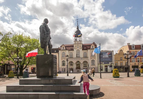 Пам Ятник Якубу Вейхереві Ринковій Площі Вейхерово Засновнику Міста Калварії — стокове фото