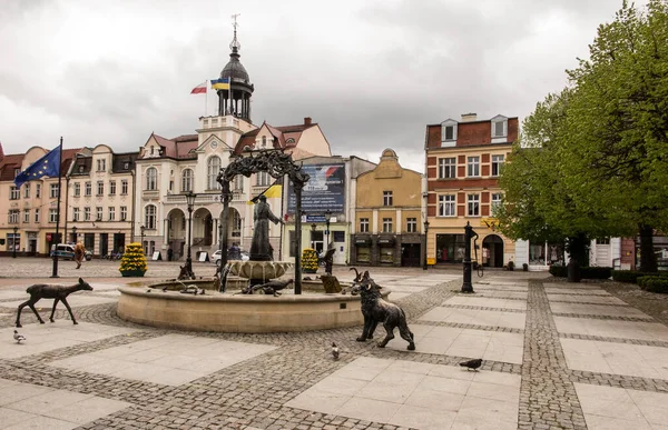 Wejherowo Poland May 2022 Fountain Effigy Francis Market Square Wejherowo — Stockfoto