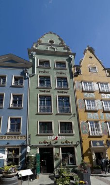 Gdansk, Poland, May 15, 2022: Colorful facades of tenement houses on Dluga Street at the Golden Gate in the old town of Gdansk.