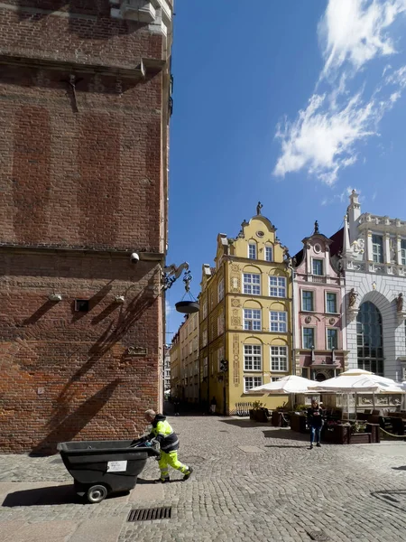 Gdansk Poland May 2022 Colorful Facades Tenement Houses Dluga Street — Stok fotoğraf