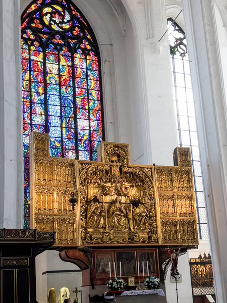 Gdansk Poland May 2022 Interior Mary Basilica Gdansk Poland Main — Φωτογραφία Αρχείου