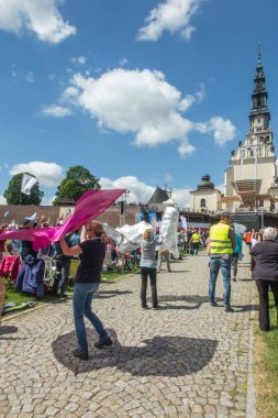 Czestochowa, Poland, May 21, 2022: XXVI Polish Catholic Renewal in the Holy Spirit Vigil at Jasna Gora in Czestochowa