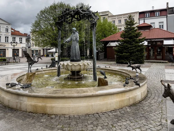 Wejherowo Poland May 2022 Fountain Effigy Francis Market Square Wejherowo — Φωτογραφία Αρχείου